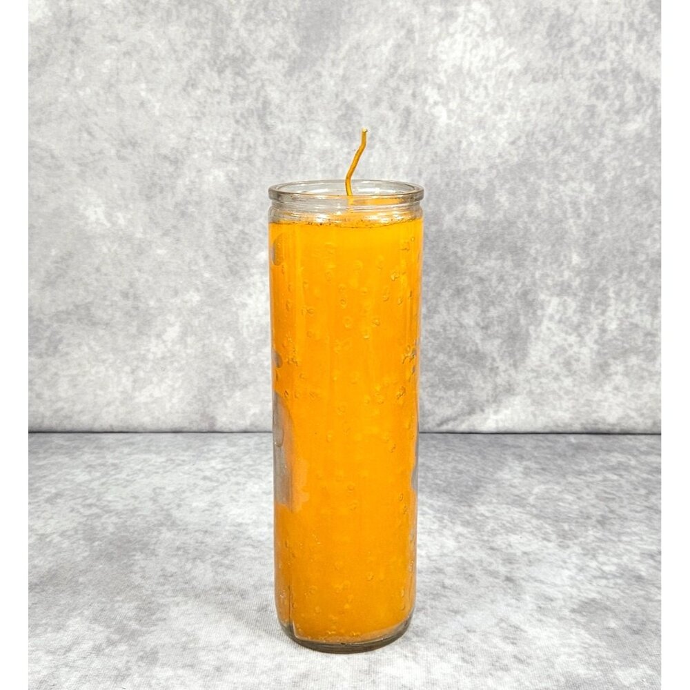 Glass Orange Fragranced Candles Pillar Candle 8.5"x3"" Home Room Décor Gift